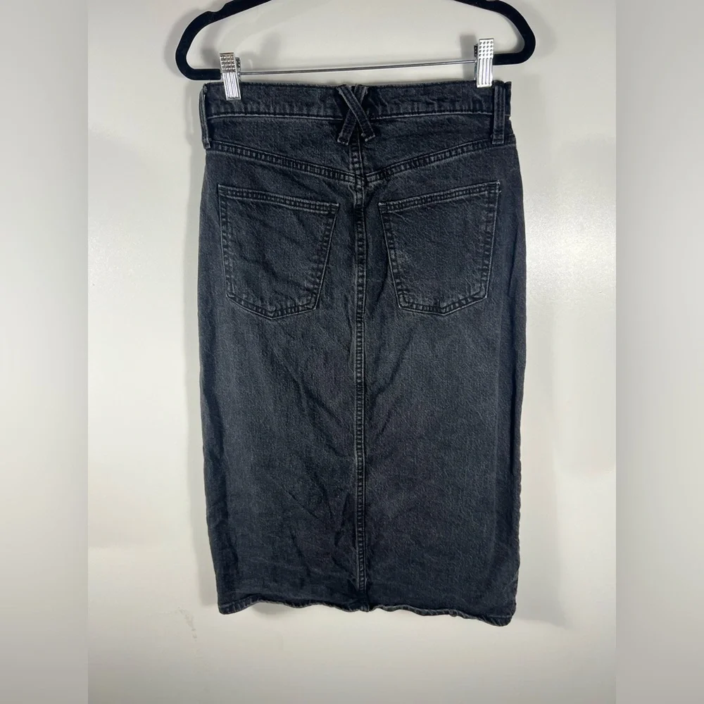 Universal Thread High Rise Front Slit Midi Skirt Black Sz 6